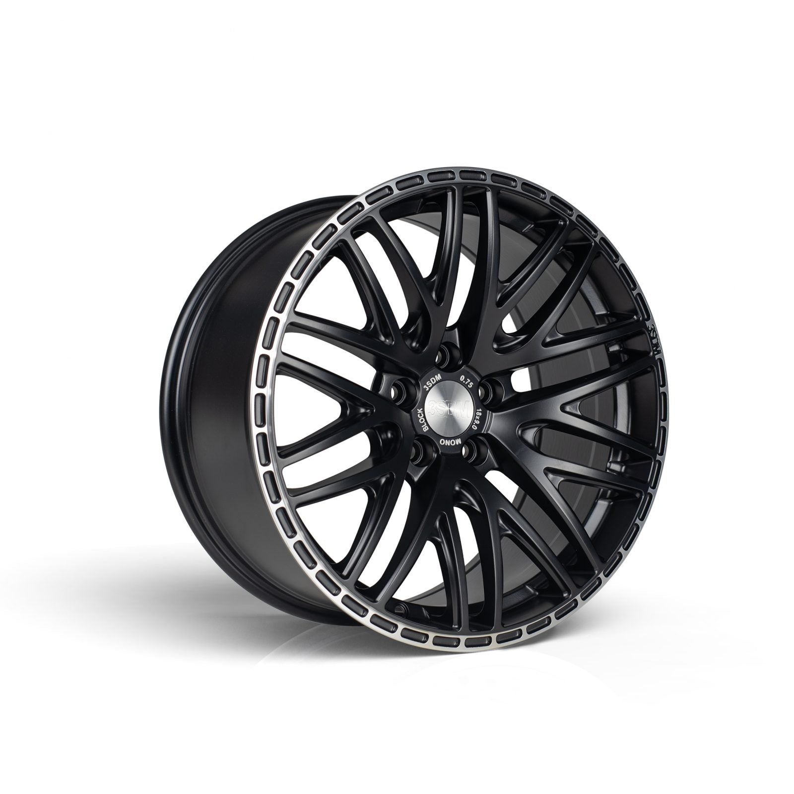 3SDM 0.75 Matt black / machined lip 18x9 +35 5x114.3mm 73.1mm S18905114MBH07535