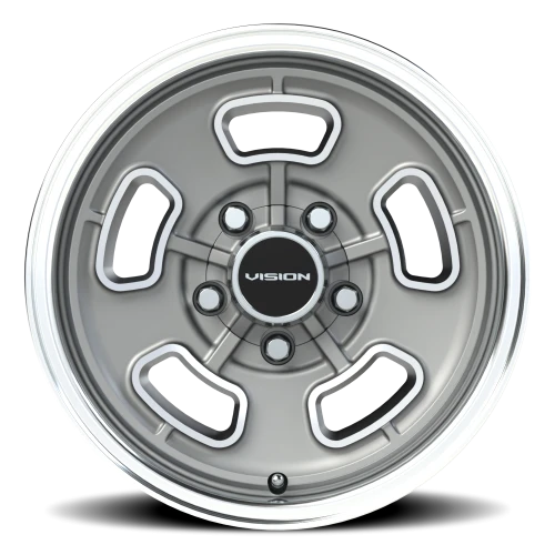 Vision 148 15x5.5 +7 5x114.3mm 83mm Satin Grey Machined Face-Machined Lip
