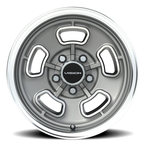 Vision 148 15x7 -7 5x120.65mm 83mm Satin Grey Machined Face-Machined Lip