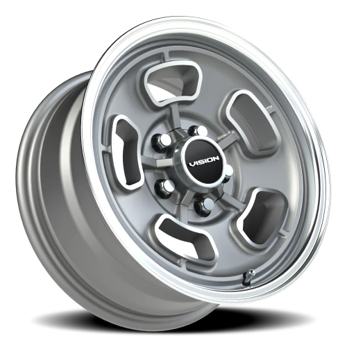 Vision 148 15x7 +6 5x114.3mm 83mm Satin Grey Machined Face-Machined Lip
