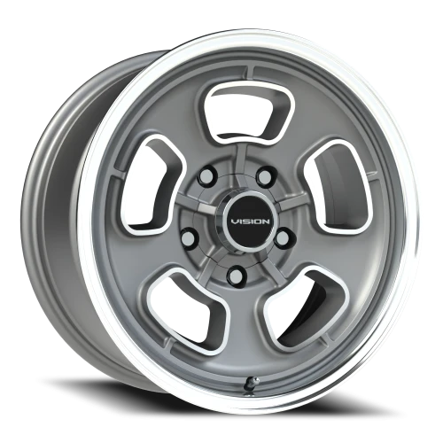 Vision 148 17x8 +0 5x139.7mm 87.1mm Satin Grey Machined Face-Machined Lip
