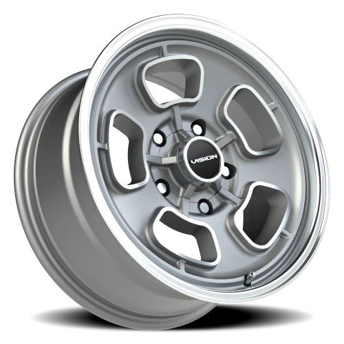 Vision 148 17x8 +0 5x139.7mm 87.1mm Satin Grey Machined Face-Machined Lip