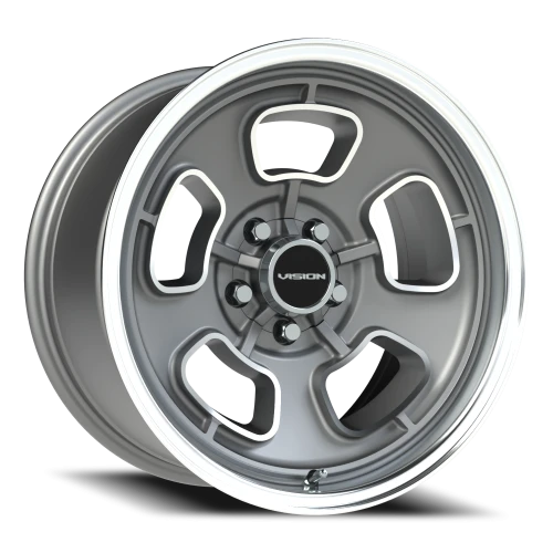 Vision 148 17x9 +0 5x120.65mm 83mm Satin Grey Machined Face-Machined Lip