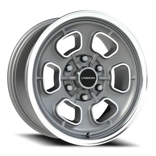 Vision 148 17x8 +0 6x139.7mm 78.1mm Satin Grey Machined Face-Machined Lip