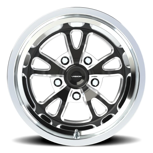Vision 149 15x10 -25 5x114.3mm 83.1mm Gloss Black Milled-Polished Lip