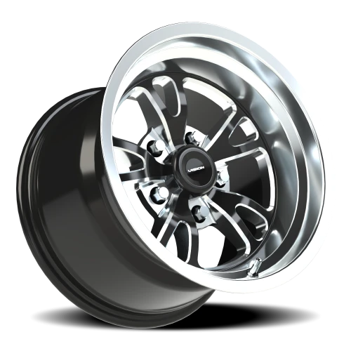 Vision 149 15x10 +0 5x114.3mm 83.1mm Gloss Black Milled-Polished Lip