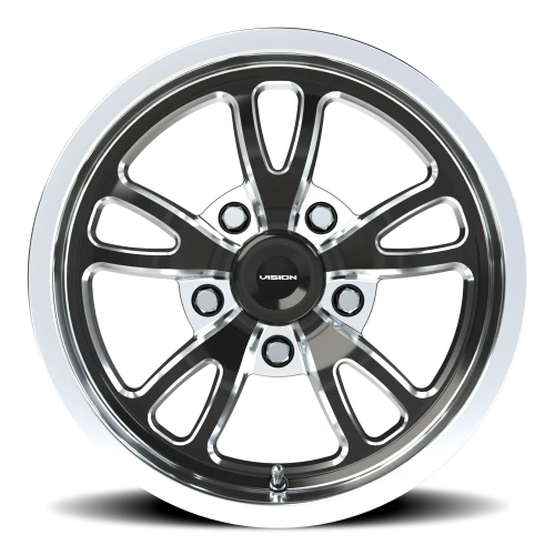 Vision 149 15x8 +27 5x120.65mm 83.1mm Gloss Black Milled-Polished Lip
