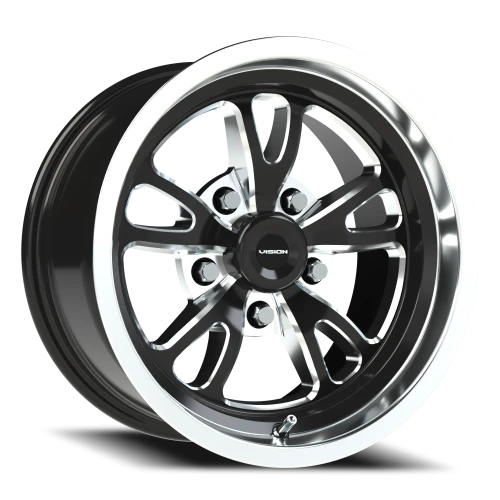 Vision 149 15x8 +27 5x114.3mm 83.1mm Gloss Black Milled-Polished Lip