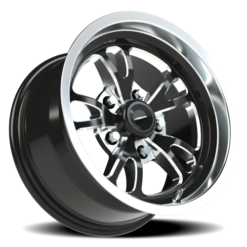 Vision 149 15x8 +27 5x114.3mm 83.1mm Gloss Black Milled-Polished Lip