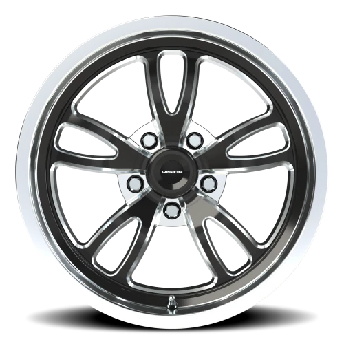 Vision 149 17x7 +0 5x120.65mm 83.1mm Gloss Black Milled-Polished Lip