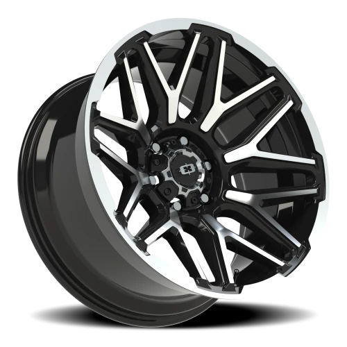 Vision 305 20x10 -25 6x139.7mm 106.2mm Gloss Black Machined Face-Machined Lip