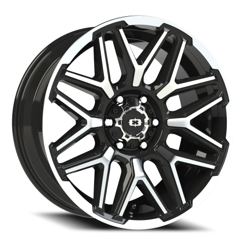Vision 305 20x9 -12 6x139.7mm 106.2mm Gloss Black Machined Face-Machined Lip