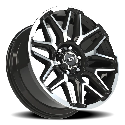 Vision 305 20x9 -12 6x139.7mm 106.2mm Gloss Black Machined Face-Machined Lip
