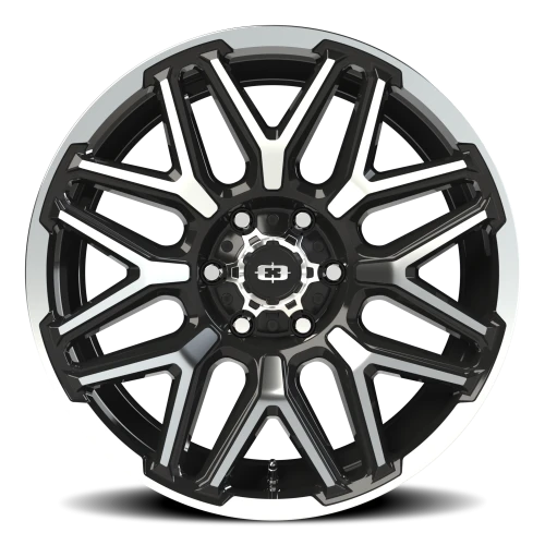 Vision 305 20x9 -12 6x139.7mm 106.2mm Gloss Black Machined Face-Machined Lip