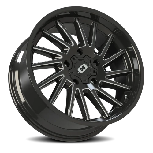 Vision 306 20x9 -12 5x127mm 78.1mm Gloss Black Milled Spokes
