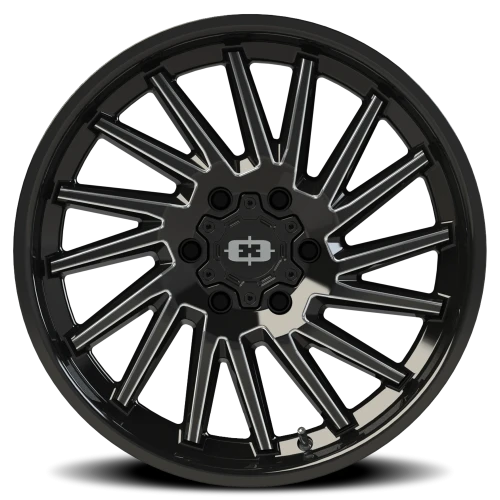 Vision 306 20x9 -12 6x139.7mm 106.2mm Gloss Black Milled Spokes