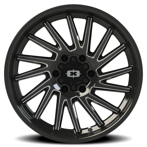 Vision 306 20x12 -51 6x139.7mm 106.2mm Gloss Black Milled Spokes