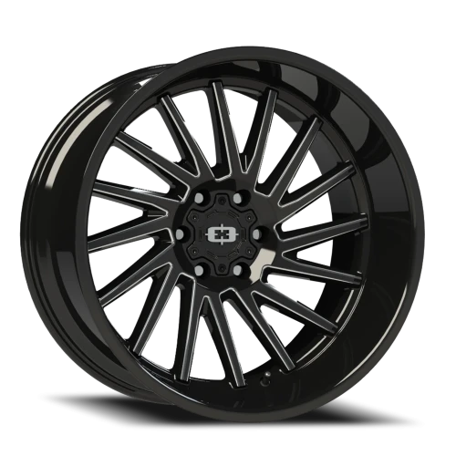 Vision 306 22x12 -51 6x139.7mm 106.2mm Gloss Black Milled Spokes