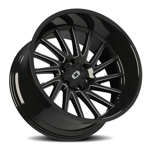 Vision 306 22x12 -51 6x139.7mm 106.2mm Gloss Black Milled Spokes