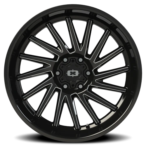 Vision 306 22x12 -51 6x139.7mm 106.2mm Gloss Black Milled Spokes