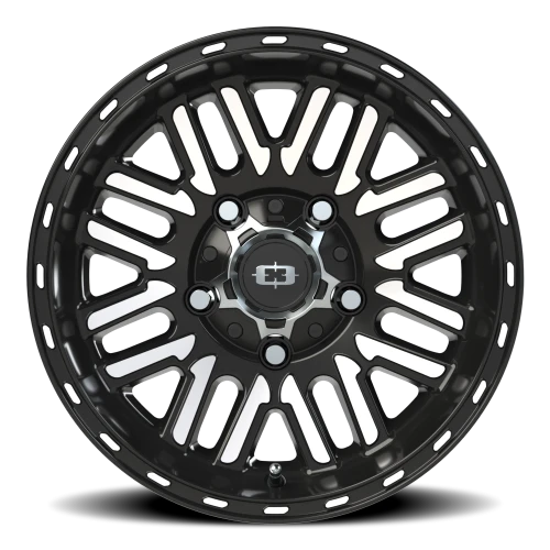 Vision 348 15x7.5 -12 5x139.7mm 110mm Gloss Black Machined Face