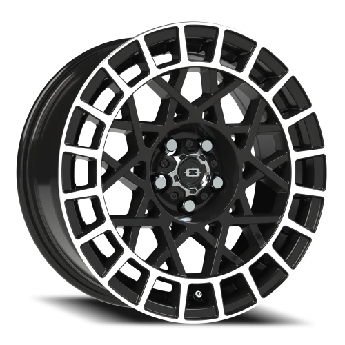 Vision 349 16x7 +15 5x114.3mm 76.1mm Gloss Black Machined Lip
