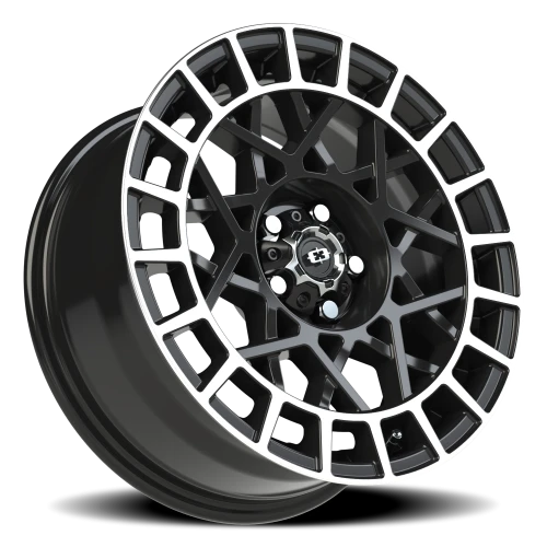 Vision 349 16x7 +15 5x114.3mm 76.1mm Gloss Black Machined Lip