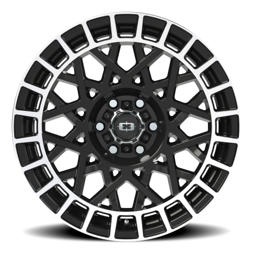 Vision 349 18x8.5 +12 6x114.3mm 76.1mm Gloss Black Machined Lip