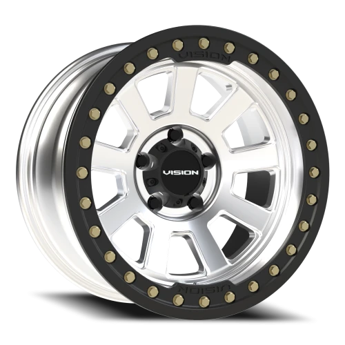 Vision 350BL 17x9 -40 5x127mm 83mm Machined Silver Satin Black Ring
