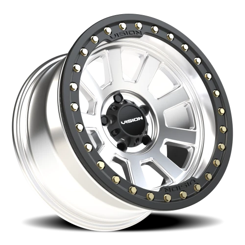 Vision 350BL 17x9 -40 5x127mm 83mm Machined Silver Satin Black Ring