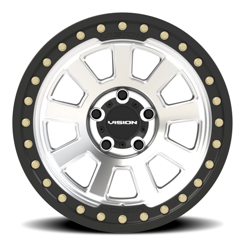 Vision 350BL 17x9 -40 5x127mm 83mm Machined Silver Satin Black Ring