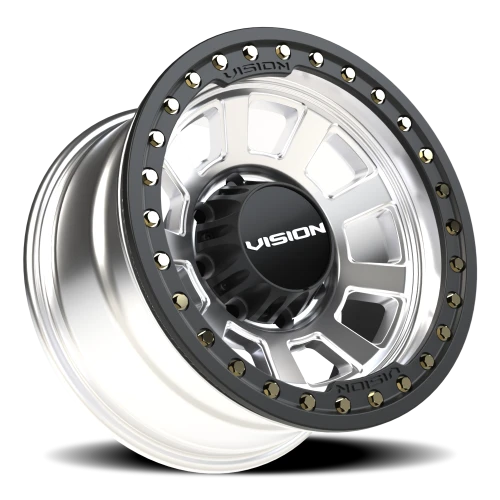 Vision 350BL 17x9 -40 8x165.1mm 125.2mm Machined Silver Satin Black Ring