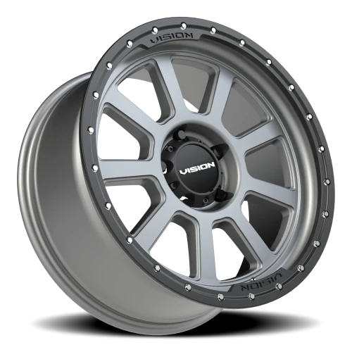 Vision 350 20x9 -12 5x139.7mm 108mm Satin Gray Satin Black Lip