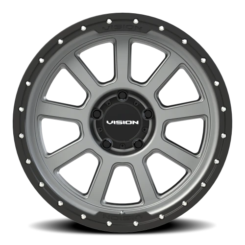 Vision 350 20x9 +12 5x139.7mm 108mm Satin Gray Satin Black Lip