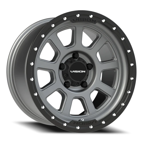 Vision 350 17x9 +12 5x114.3mm 83mm Satin Gray Satin Black Lip