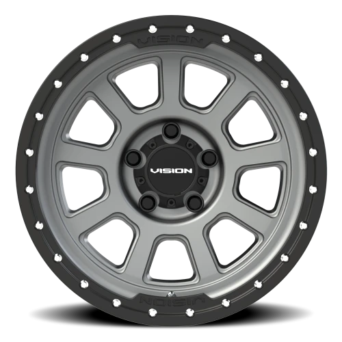 Vision 350 17x9 +12 5x114.3mm 83mm Satin Gray Satin Black Lip