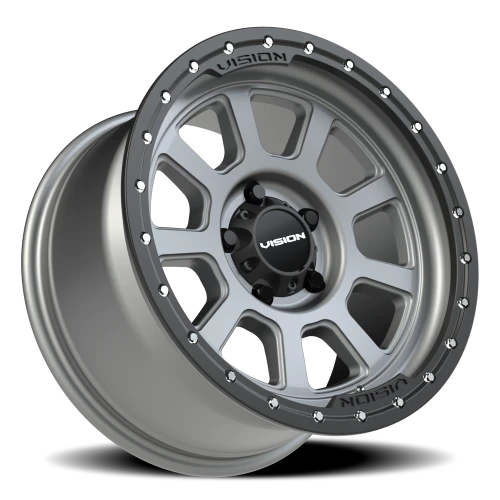 Vision 350 17x9 -12 5x127mm 78.1mm Satin Gray Satin Black Lip