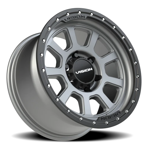 Vision 350 17x9 -12 6x139.7mm 106.2mm Satin Gray Satin Black Lip