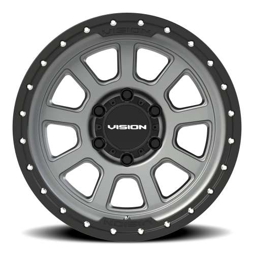 Vision 350 17x9 +12 6x139.7mm 106.2mm Satin Gray Satin Black Lip