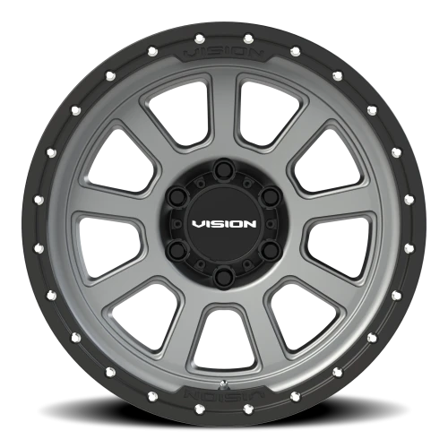 Vision 350 18x9 -12 6x139.7mm 106.2mm Satin Gray Satin Black Lip
