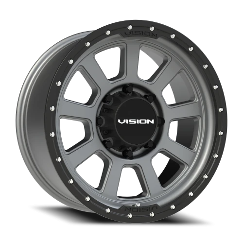 Vision 350 20x9 -12 8x170mm 125.2mm Satin Gray Satin Black Lip