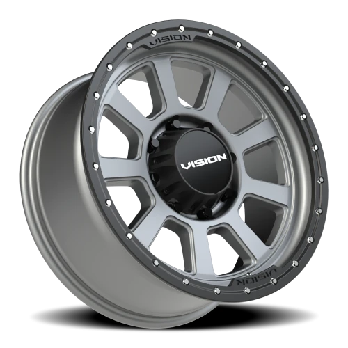 Vision 350 20x9 -12 8x170mm 125.2mm Satin Gray Satin Black Lip