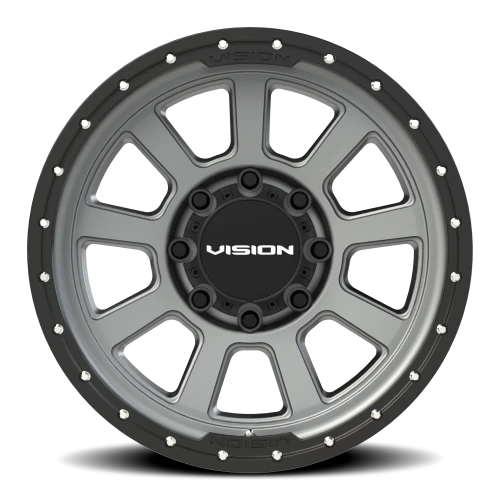 Vision 350 20x9 -12 8x170mm 125.2mm Satin Gray Satin Black Lip