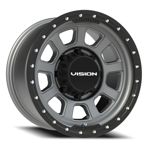 Vision 350 17x9 -12 8x170mm 125.2mm Satin Gray Satin Black Lip