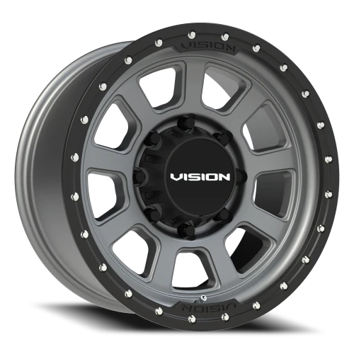 Vision 350 18x9 -12 8x165.1mm 125.2mm Satin Gray Satin Black Lip