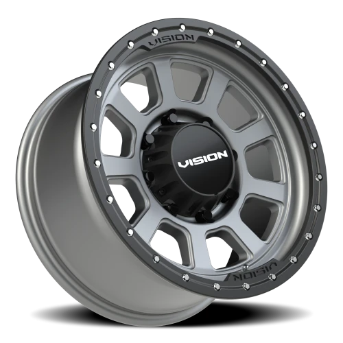 Vision 350 18x9 -12 8x165.1mm 125.2mm Satin Gray Satin Black Lip