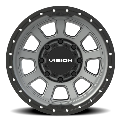 Vision 350 18x9 -12 8x165.1mm 125.2mm Satin Gray Satin Black Lip