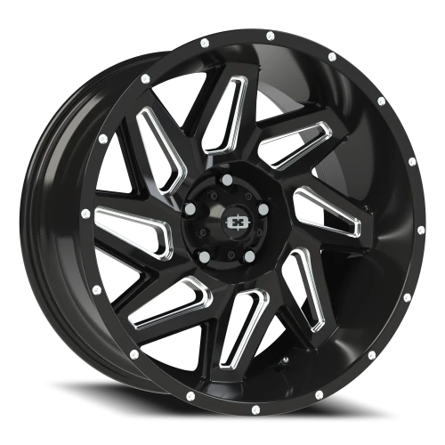 Vision 361 20x10 -25 5x127mm 78.1mm Gloss Black Milled Spokes
