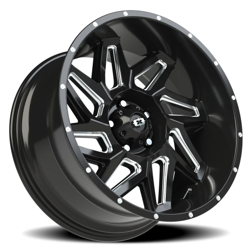 Vision 361 20x10 -25 5x127mm 78.1mm Gloss Black Milled Spokes