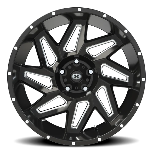 Vision 361 20x10 -25 5x127mm 78.1mm Gloss Black Milled Spokes